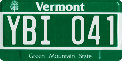 VT license plate YBI041