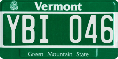 VT license plate YBI046