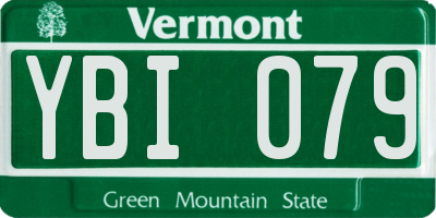 VT license plate YBI079