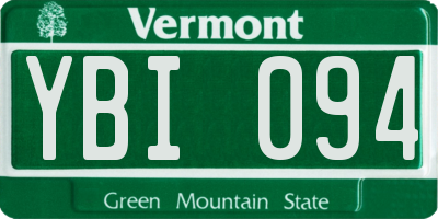 VT license plate YBI094