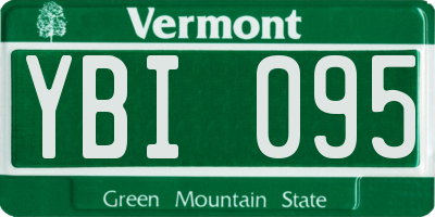 VT license plate YBI095