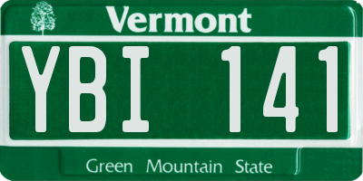 VT license plate YBI141