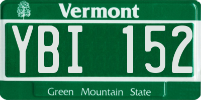 VT license plate YBI152