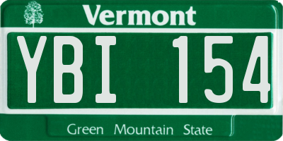 VT license plate YBI154