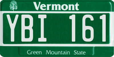 VT license plate YBI161