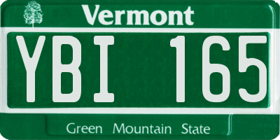 VT license plate YBI165