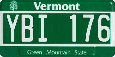 VT license plate YBI176