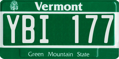VT license plate YBI177
