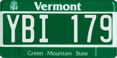 VT license plate YBI179