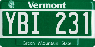 VT license plate YBI231