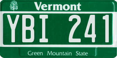 VT license plate YBI241