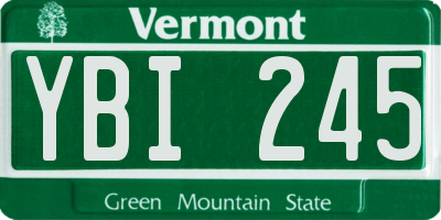 VT license plate YBI245