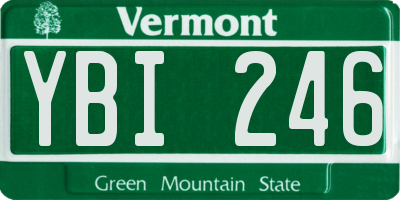 VT license plate YBI246