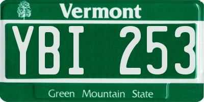 VT license plate YBI253