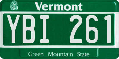 VT license plate YBI261