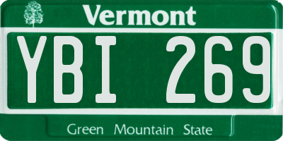 VT license plate YBI269