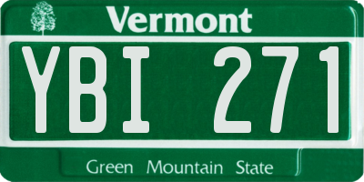 VT license plate YBI271