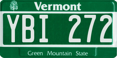 VT license plate YBI272