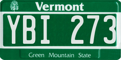 VT license plate YBI273