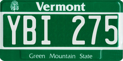 VT license plate YBI275