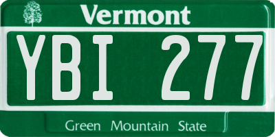 VT license plate YBI277