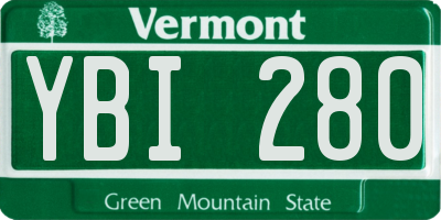 VT license plate YBI280