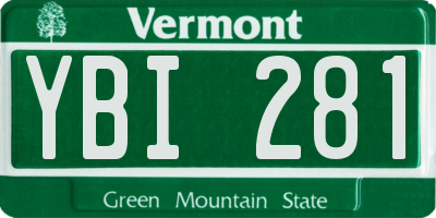 VT license plate YBI281
