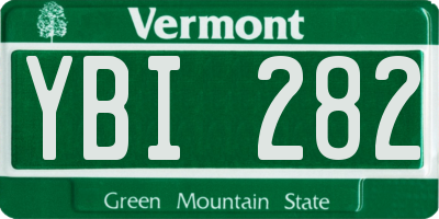 VT license plate YBI282
