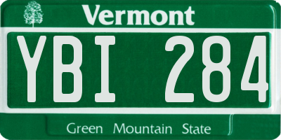VT license plate YBI284