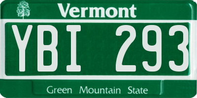 VT license plate YBI293