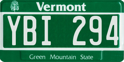 VT license plate YBI294