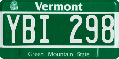 VT license plate YBI298