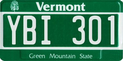 VT license plate YBI301