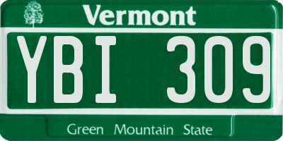 VT license plate YBI309