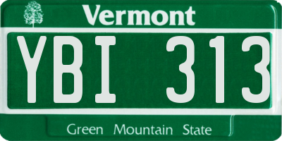 VT license plate YBI313
