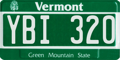 VT license plate YBI320