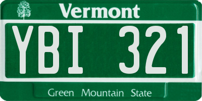 VT license plate YBI321