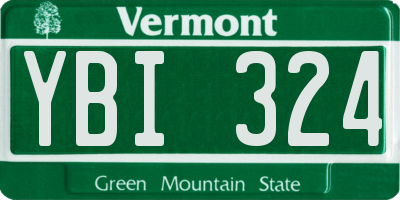 VT license plate YBI324