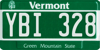 VT license plate YBI328