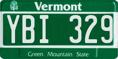 VT license plate YBI329
