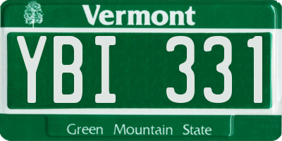 VT license plate YBI331