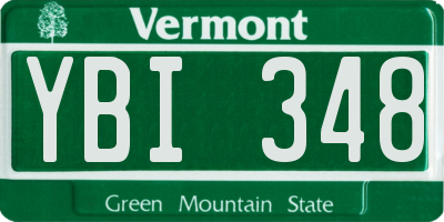 VT license plate YBI348