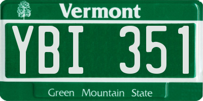 VT license plate YBI351