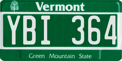 VT license plate YBI364