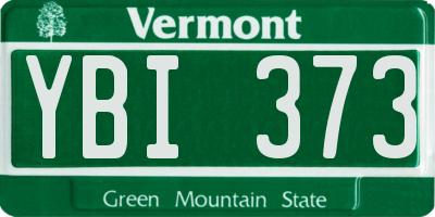 VT license plate YBI373