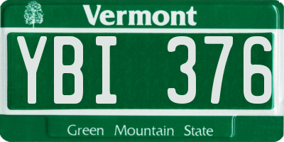 VT license plate YBI376
