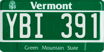 VT license plate YBI391
