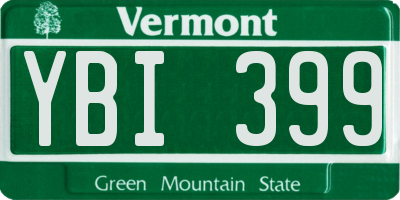 VT license plate YBI399