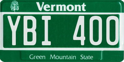 VT license plate YBI400