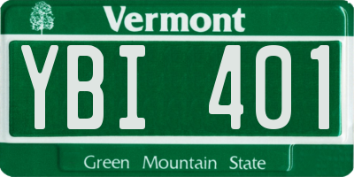 VT license plate YBI401